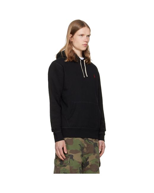 Polo Ralph Lauren Black 'The Rl Fleece' Hoodie for men