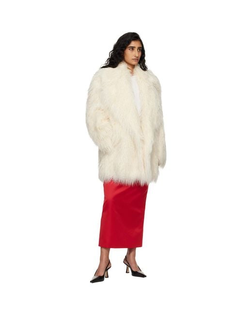 Frankie Shop Natural Off- Liza Short Faux Fur Coat