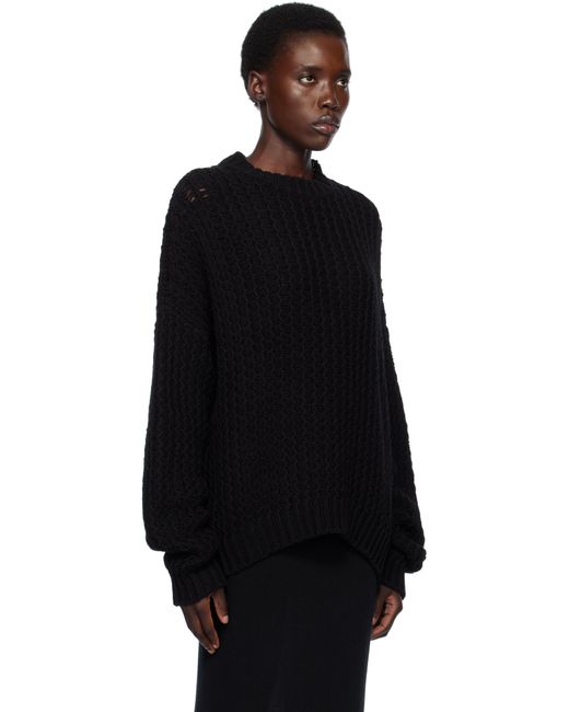 Lauren Manoogian Black Rack Crewneck Sweater