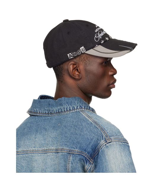 ANDERSSON BELL Blue Khaki Camouflage Split Paneled Cap for men