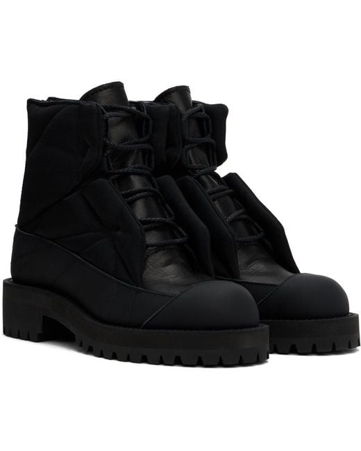 Y's ブーツ Y's Yohji Yamamoto Short Padded Boots in Black | Lyst