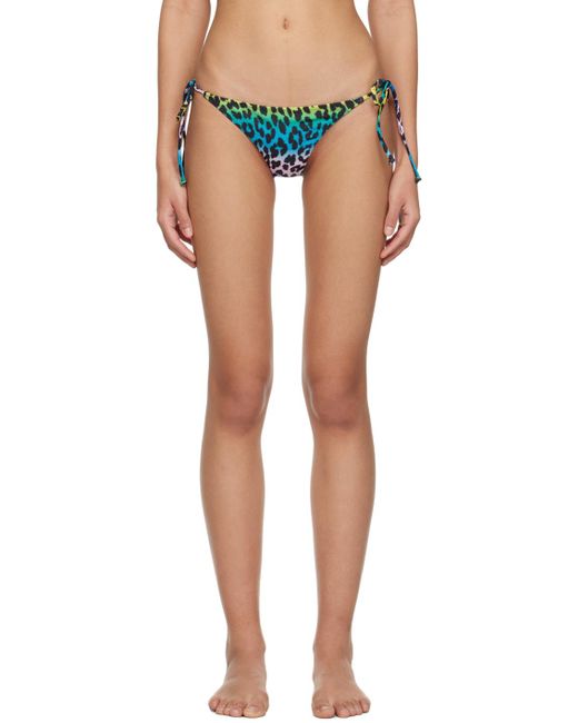 Ganni Black Multicolor Leopard Bikini Bottoms