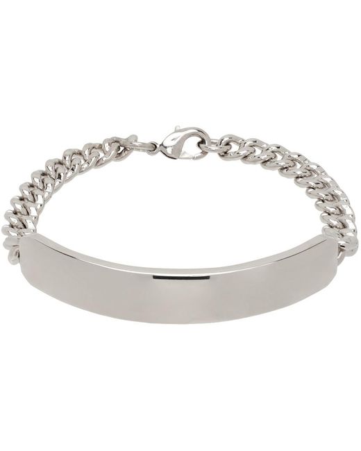 A.P.C. Black . Silver Darwin Curb Chain Bracelet for men