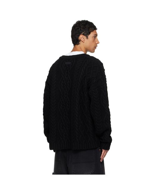 Vetements Black Cable-Knit Sweater for men