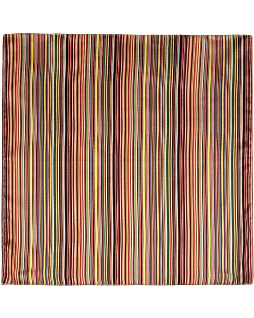 Paul Smith Brown Multicolor Signature Stripe Pocket Square for men