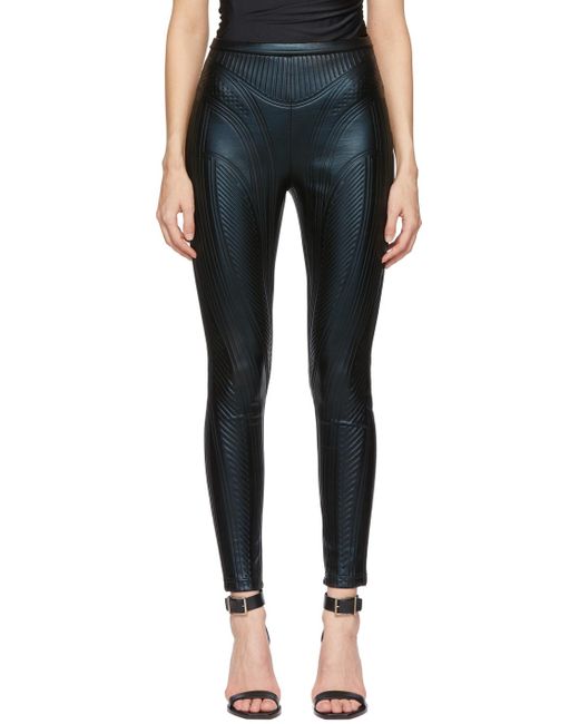 black embossed leggings