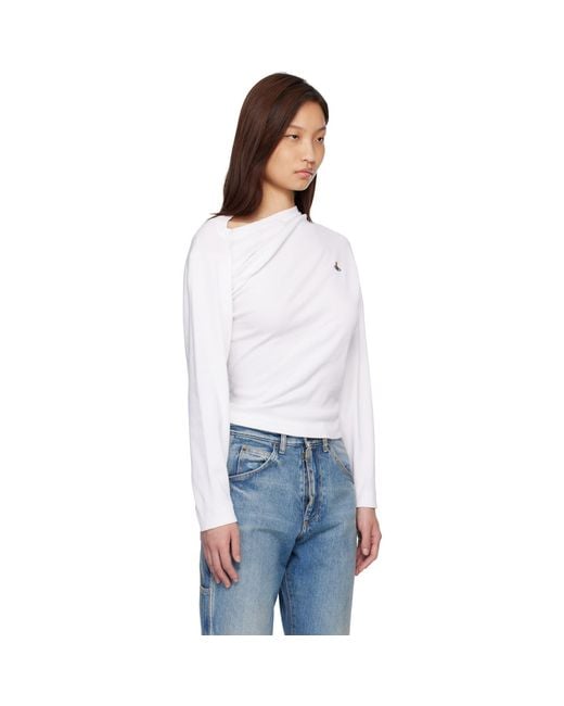 Vivienne Westwood White Long Sleeve Hebo Top