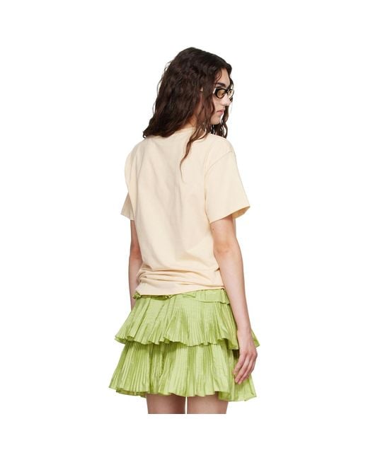 Valentino Green Printed Cotton Jersey 'Panther Lady' T-Shirt