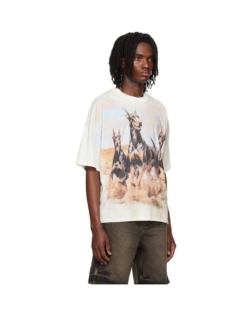 Represent Natural Off- Western Dobermans T-Shirt for men