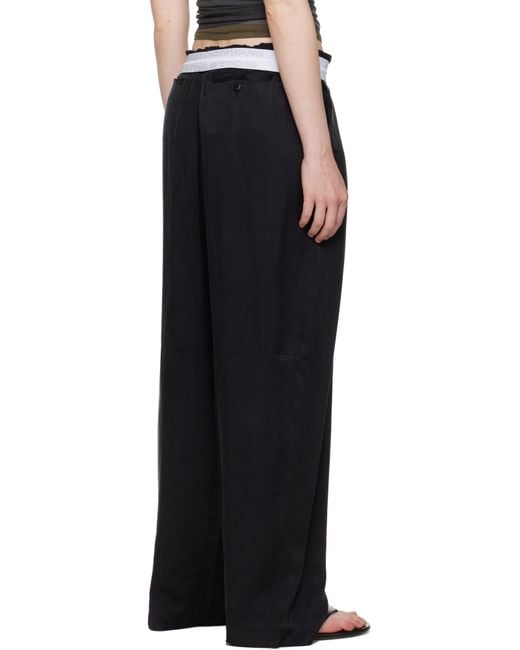 Alexander Wang Black Pre-Styled Turn-Down Waistband Trousers