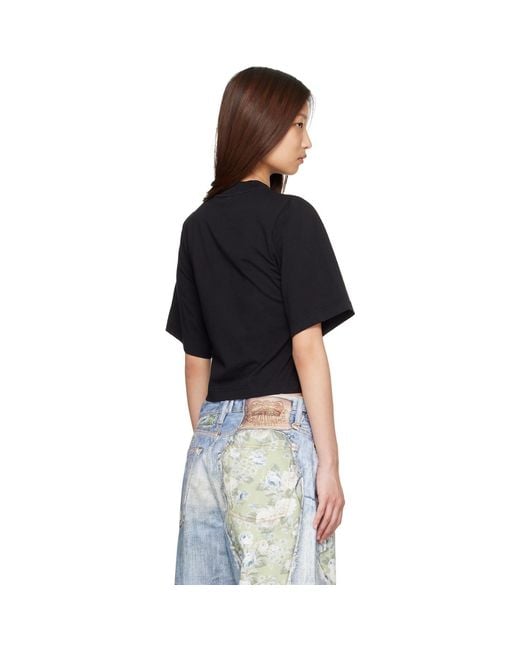 Palm Angels Black Dripping Curved Logo Boxy T-Shirt