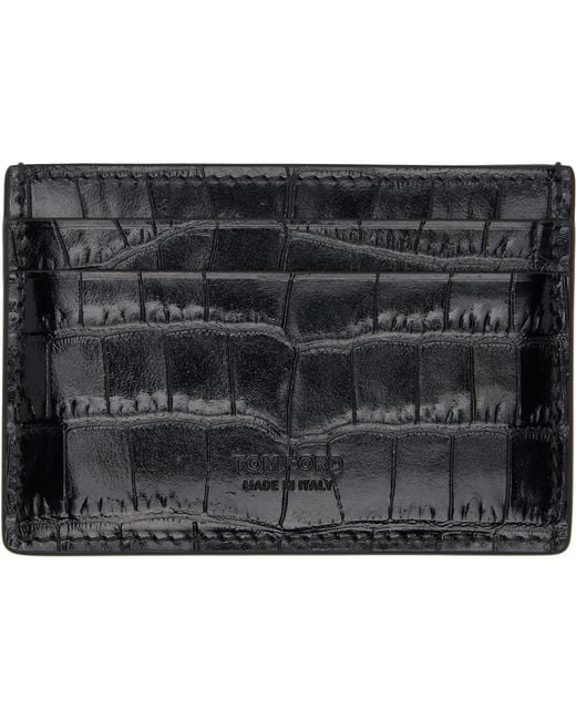 Tom Ford Black Exotic Line Classic Card Holder for men