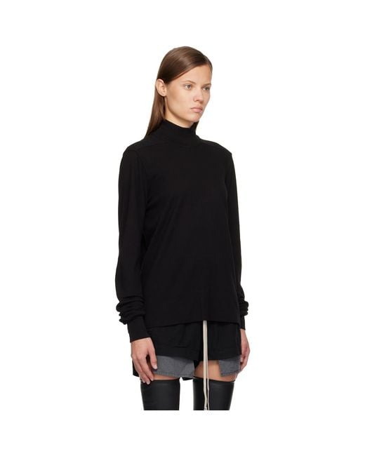 Rick Owens Black Concordians Headon Dbl Turtleneck