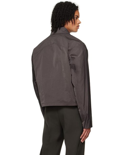 Blouson gris à poche triangulaire Bottega Veneta pour homme en coloris Black