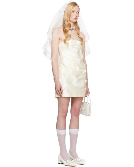 ShuShu/Tong Black Ssense Exclusive Bridal Capsule Bow Pintuck Pleated Minidress