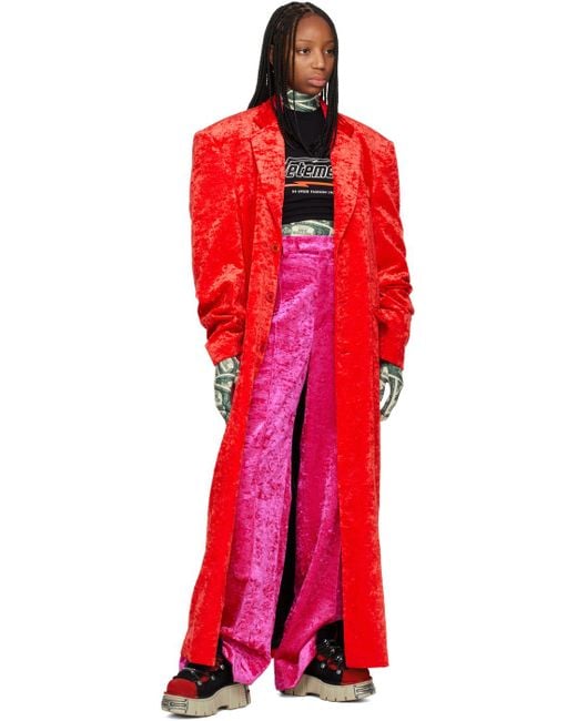 Vetements Red Button Up Coat
