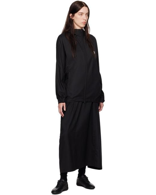 Y-3 Black Refined Wool Hooded 3-Stripes Jacket