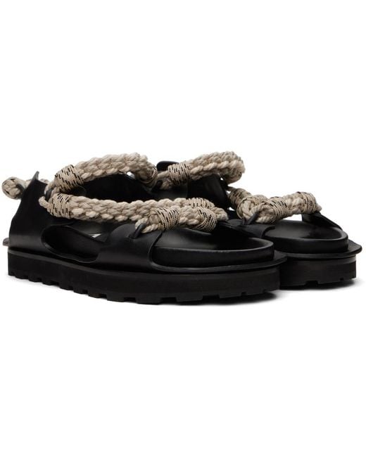 Jil Sander Black Hiking Cord Sandals for men