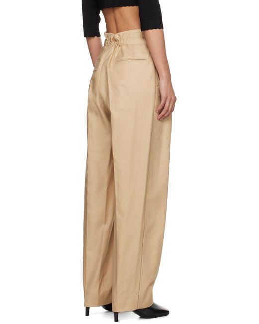 Pantalon à taille froncée Victoria Beckham en coloris Natural
