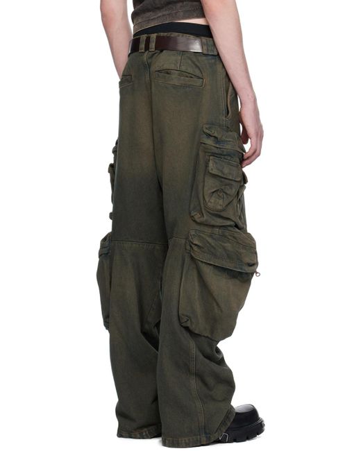 Pantalon cargo brun en denim - capsule brune exclusive à SSENSE DIESEL pour homme en coloris Multicolor