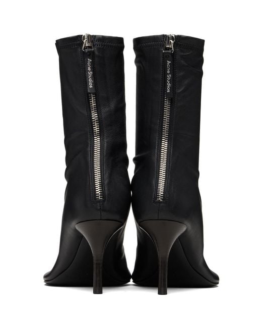 Acne Black Leather Ankle Boots