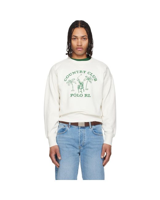 Polo Ralph Lauren Multicolor Off- Vintage Fit Fleece Graphic Sweatshirt for men