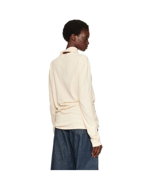 Lemaire Natural Off- Long-Sleeve Scarf T-Shirt