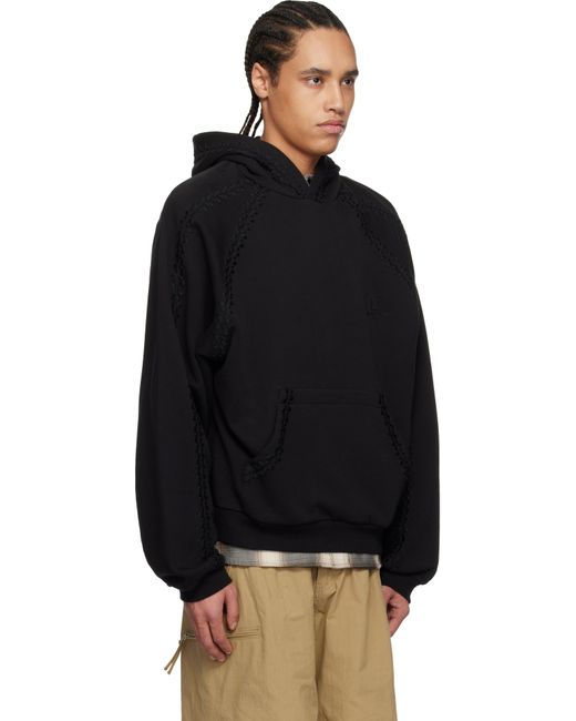 メンズ Wooyoungmi ブラック Line Embroidered フーディ Black