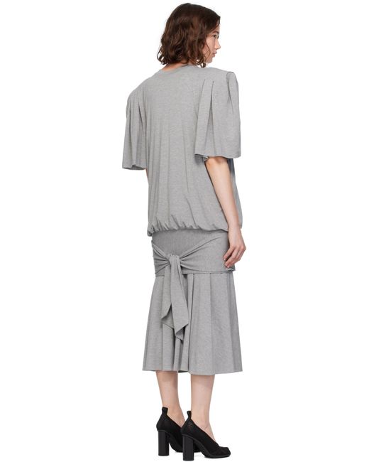 Marie Adam-Leenaerdt Gray T-Shirt Midi Dress