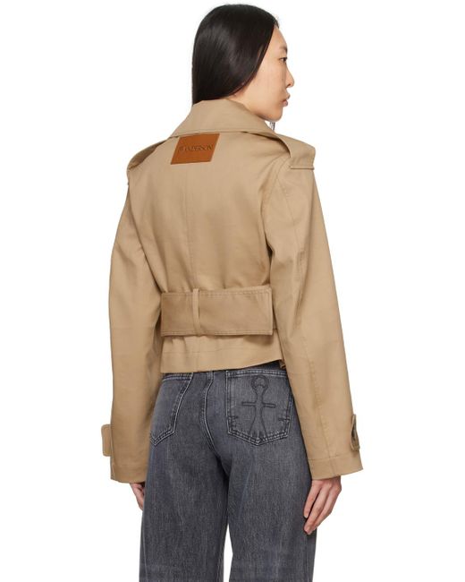 J.W. Anderson Blue Beige Cropped Trench Coat