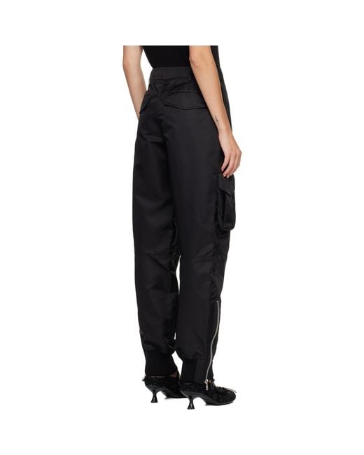 Simone Rocha Black Multi Pocket Ankle Zip Trousers