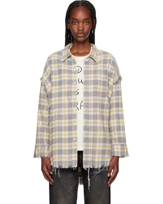 R13 White Ssense Exclusive Off- & Shredded Seam Drop Neck Shirt