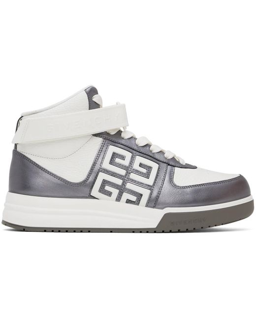 Givenchy Black White & Silver G4 High Top Sneakers for men