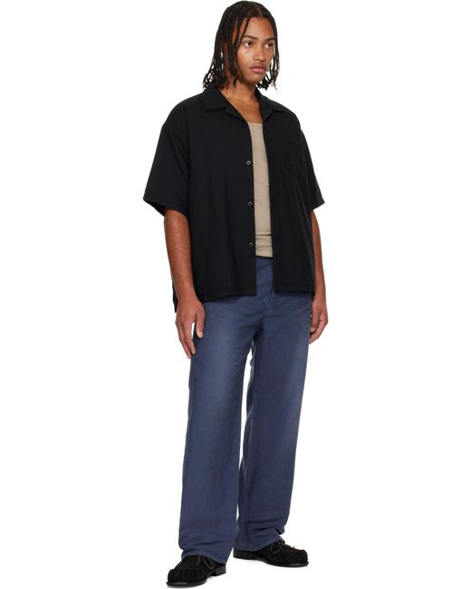 Visvim Wallis Short Sleeve Down Shirt in Black for Men | Lyst