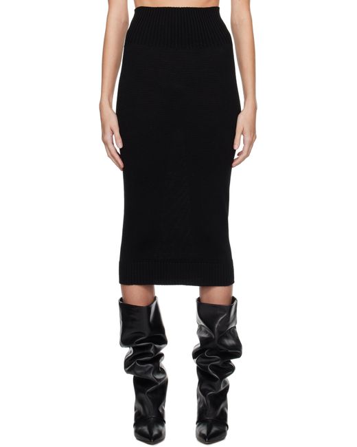 MM by Max Mara Black Melk Midi Skirt
