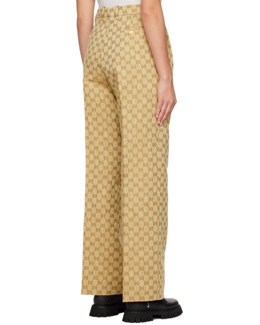 Gucci Yellow Beige gg Trousers