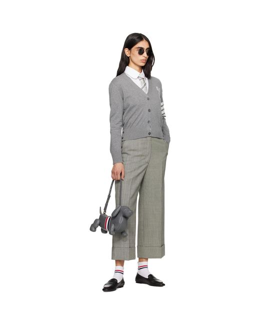 Thom Browne Black Tennis Racquets 4-Bar Cotton V-Neck Cardigan