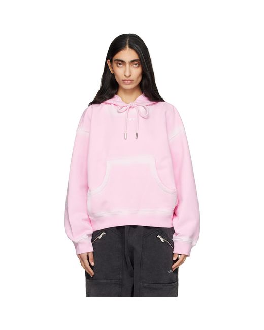 Off-White c/o Virgil Abloh Pink Spray Off Stamp Over Hoodie