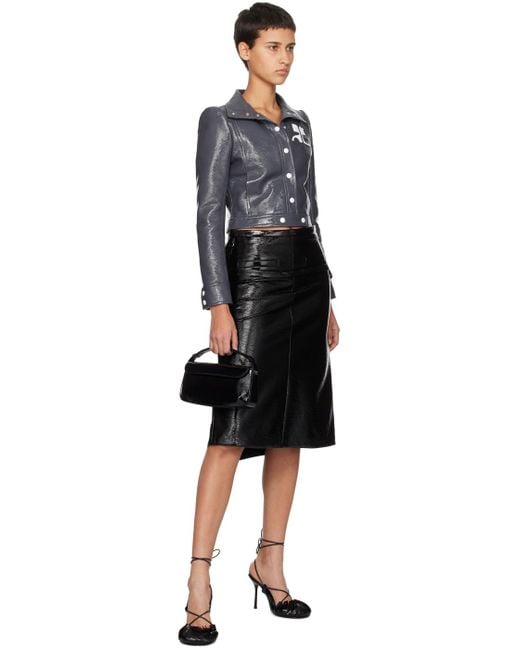 Courreges Black One Strap Midi Skirt