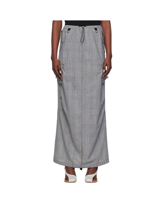 Coperni Black Gray Tailored Cargo Maxi Skirt