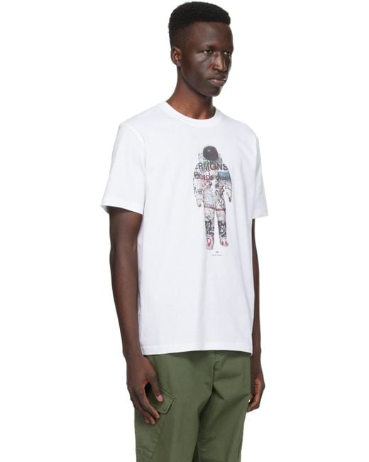 PS by Paul Smith Black White 'astronaut' T-shirt for men