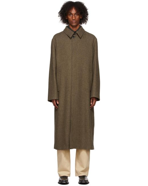 Lemaire Multicolor Brown Straight Wool Coat for men