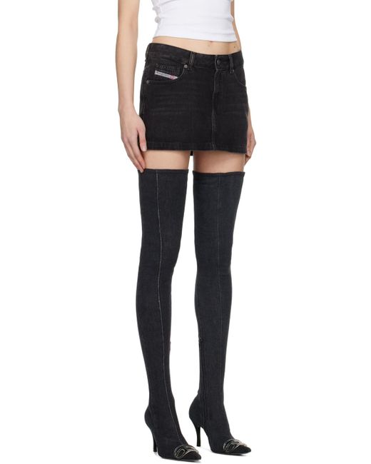 DIESEL Black De-ron-s Denim Miniskirt
