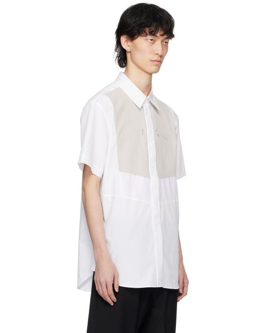 Fumito Ganryu White Kinetic Bosom Shirt for men