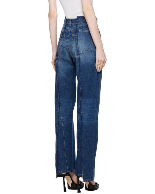 Victoria Beckham Blue Deconstructed Jeans