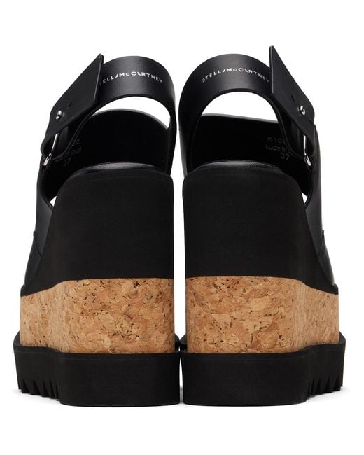 Stella McCartney Black Elyse Alter Mat Platform Heeled Sandals