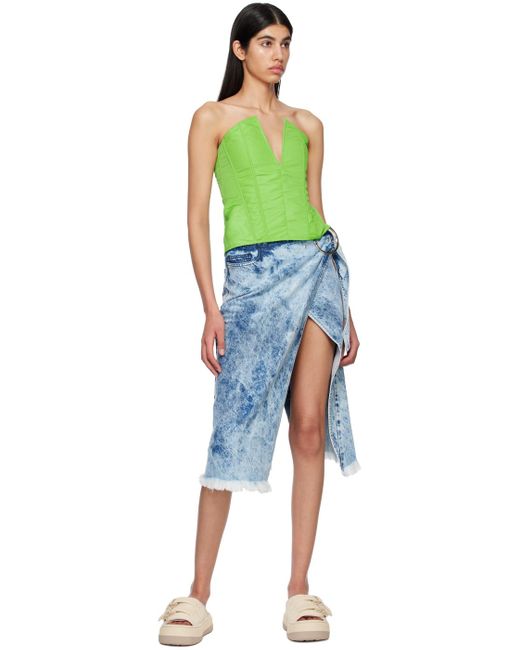 Marques'Almeida Marques Almeida Blue Denim Midi Skirt