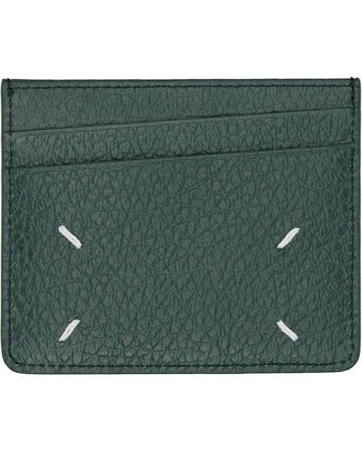 Maison Margiela Green Four Stitches Card Holder for men