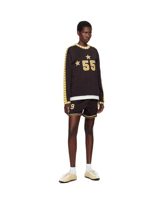 Bode Black Medalist Appliqué Long Sleeve T-Shirt