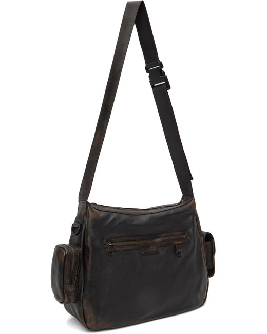 メンズ Balenciaga ブラウン Superbusy メッセンジャーバッグ Black